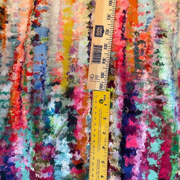 Nicole Miller NWT 1X Watercolor Abstract Print Satin Charmeuse Slip Maxi Dress - Picture 13 of 16